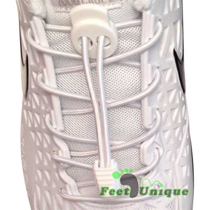 Elastic lock white shoelaces