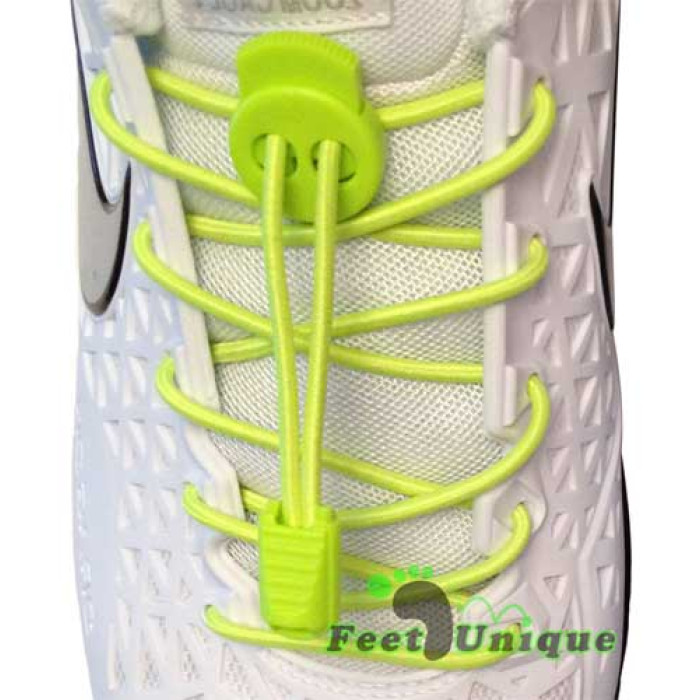 Elastic lock neon yellow shoelaces