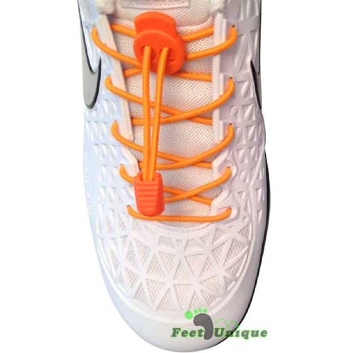 Elastic lock orange shoelaces