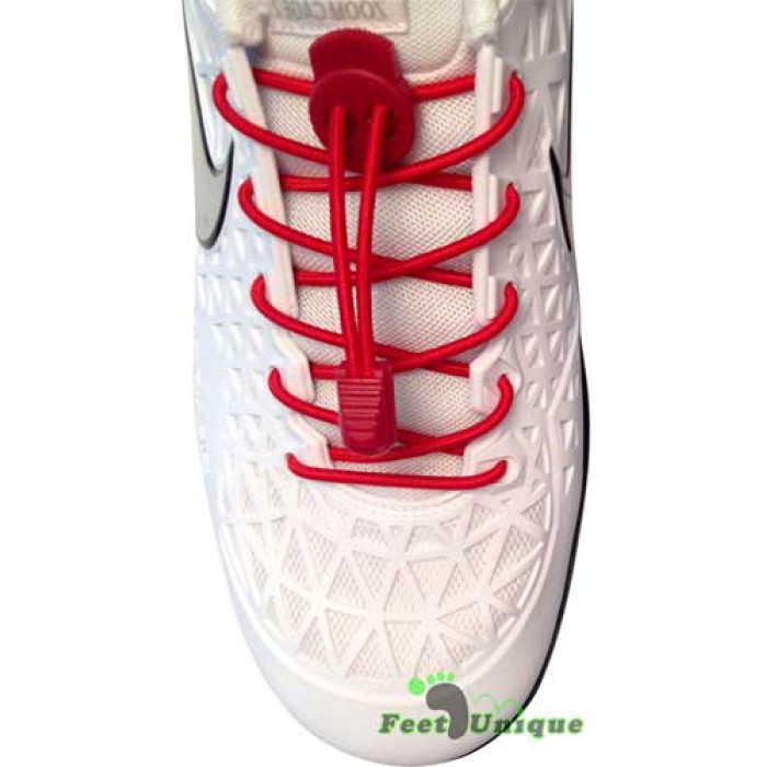 Elastic lock red shoelaces