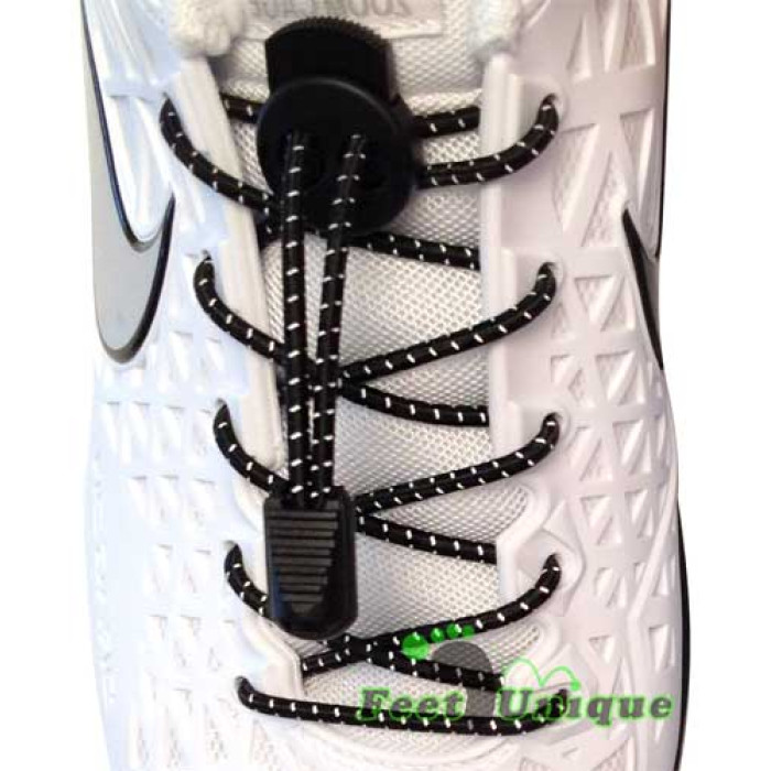 Reflective lock black shoelaces