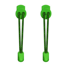 Elastic lock black & green shoelaces