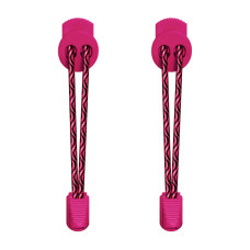 Elastic lock black and hot pink shoelaces