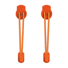 Reflective lock orange shoelaces
