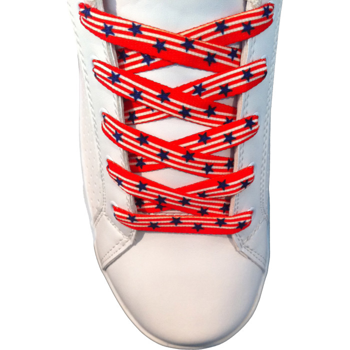 Red With Blue Stars shoelaces
