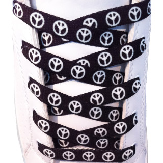 Black peace shoelaces