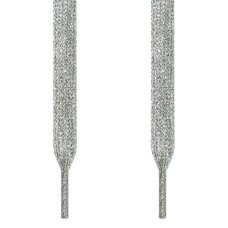 Metallic silver shoelaces