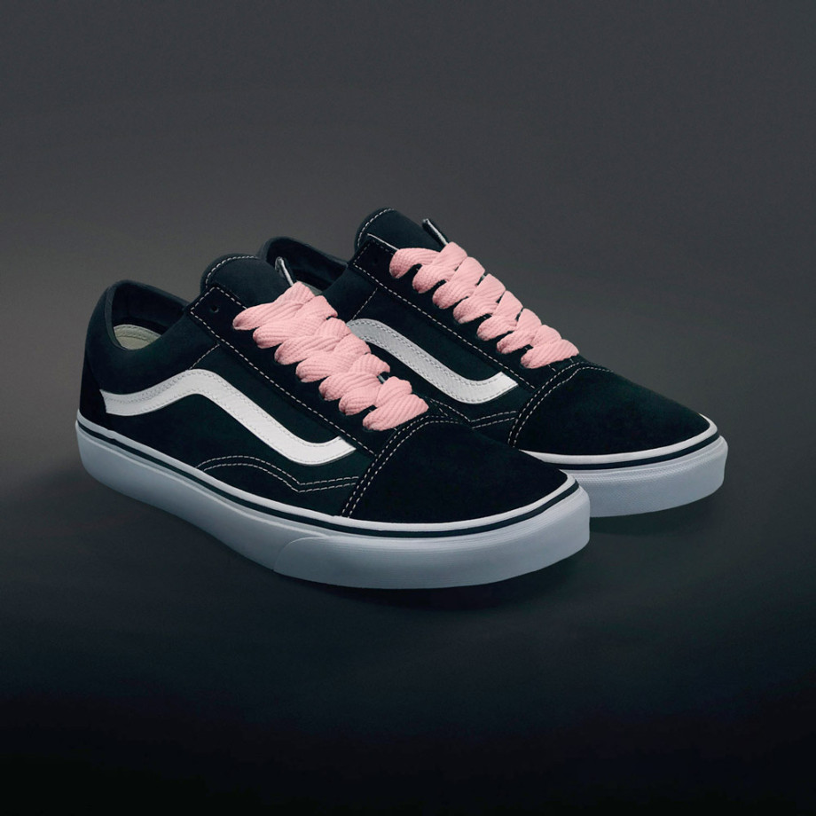 black vans with pink laces