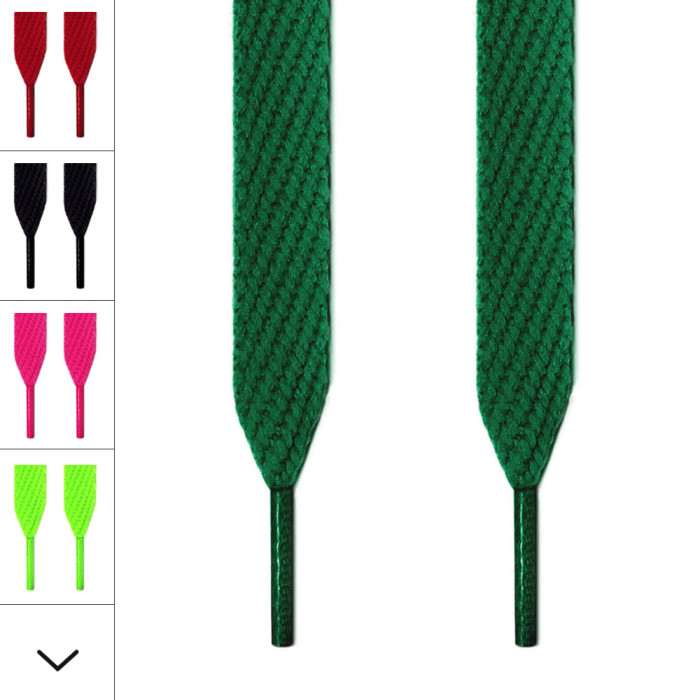 Extra wide green shoelaces
