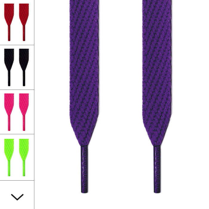 Extra wide purple shoelaces