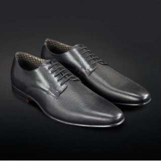 Black "No-Tie" shoelaces for dress shoes