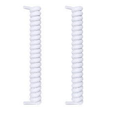 White curly shoelaces