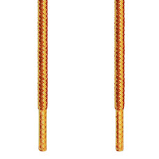 Round brown and yellow shoelaces
