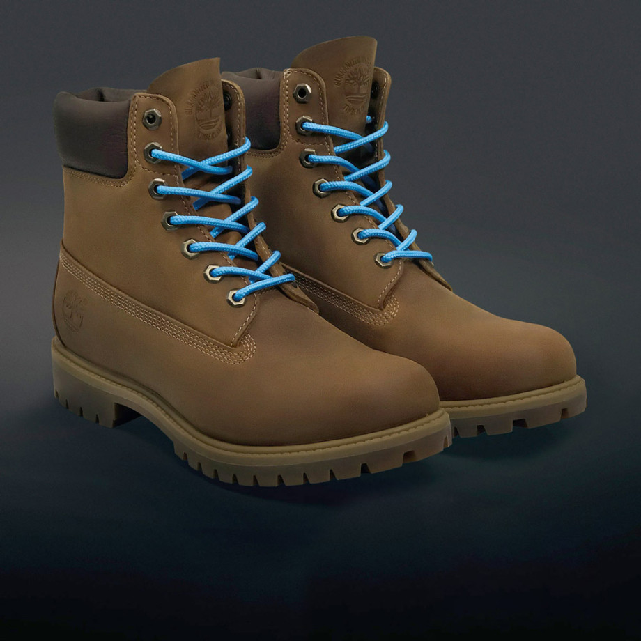boots with blue laces
