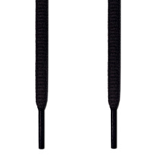 Oval black shoelaces