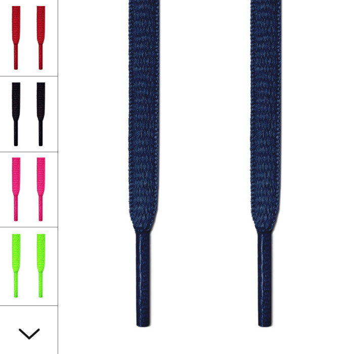 Oval navy blue shoelaces