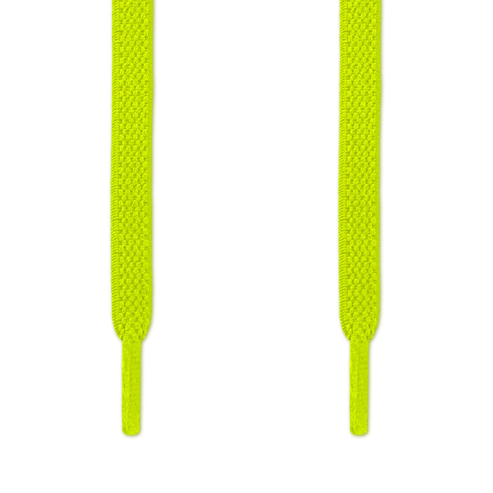 Elastic flat neon yellow shoelaces (no tie)