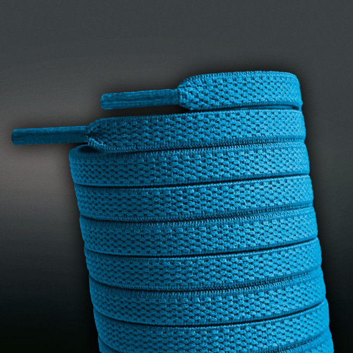 Elastic turquise-blue shoelaces (no tie)