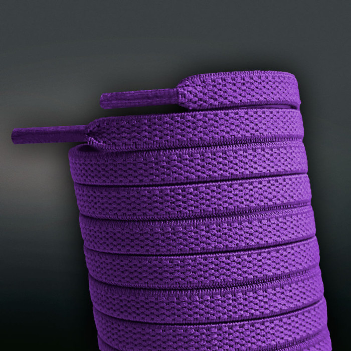 Elastic flat purple shoelaces (no tie)