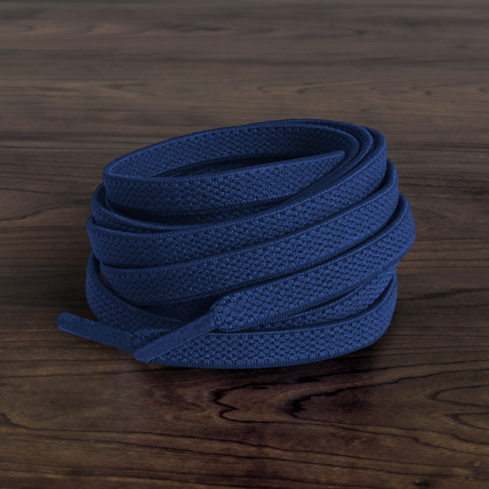 Elastic Flat Navy Blue Shoelaces (No Tie)
