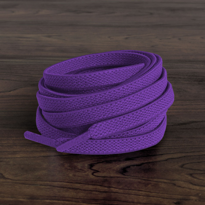 Elastic flat purple shoelaces (no tie)