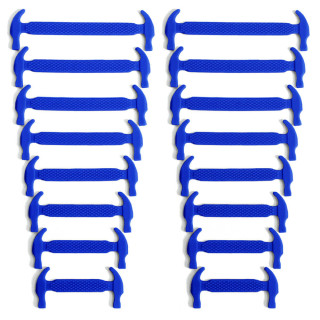 Blue elastic silicone shoelaces