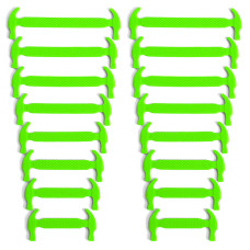 Neon green elastic silicone shoelaces