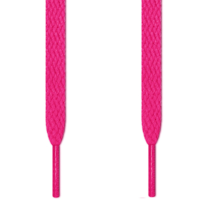 Flat hot pink shoelaces