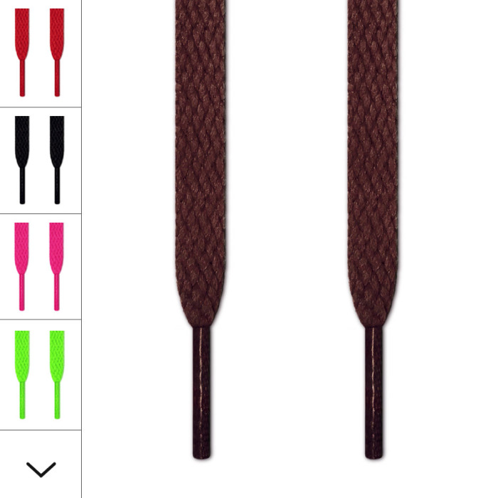 Flat dark brown shoelaces