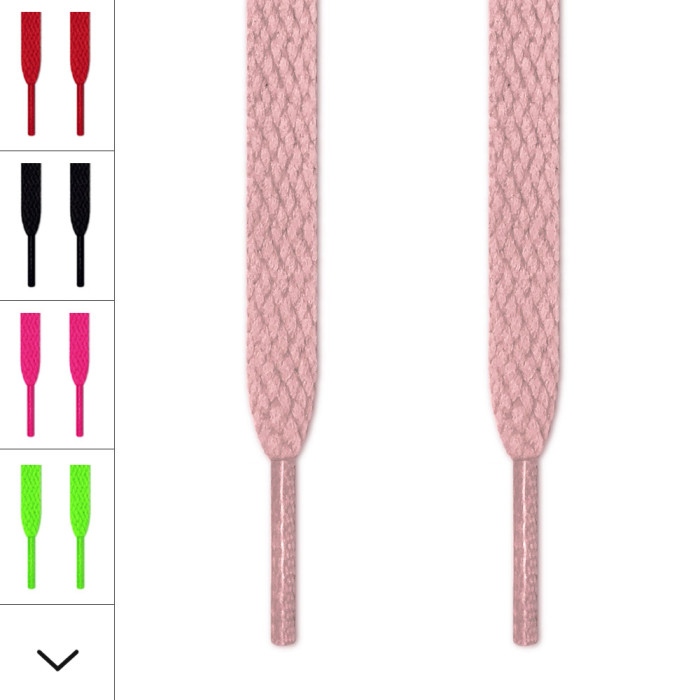 Flat pink shoelaces