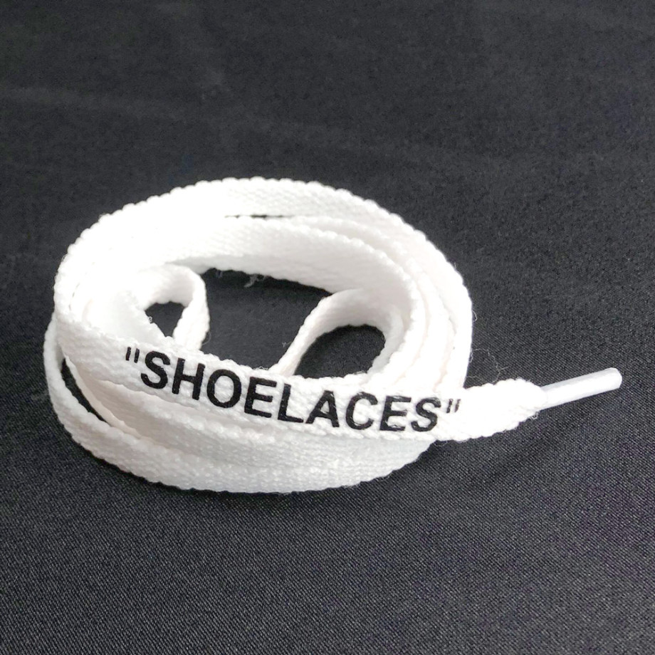 White OFF-WHITE Shoelaces. Ideal to pair with your Air Max shoes.